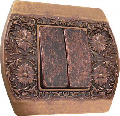 Fede Выключатель 2-клавишный, цвет Rustic Copper, серия San Remo