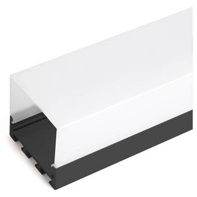 Профиль накладной 42х45мм, алюминиевый, черный, 2м, CAB268 (в комплекте 2 заглушки), Feron 48149