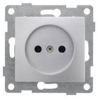 GUSI Bravo МЕХАНИЗМ Роз. 1-ой б/з с з/ш, скрытая установка, 16А, 250В. Цвет серебро., С10Р2-004