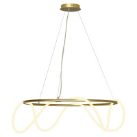 LUSSOLE RIVER Люстра подвесная, цвет основания - матовое золото, плафон - акрил (цвет - белый), 1x80W LED, LSP-8367