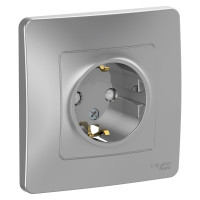 BLANCA С/У РОЗЕТКА с заземлением со шторками, 16А, 250В, АЛЮМИНИЙ BLANCA С/У РОЗЕТКА с заземлением со шторками, 16А, 250В, АЛЮМИНИЙ