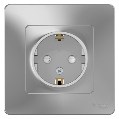 BLANCA С/У РОЗЕТКА с заземлением со шторками, 16А, 250В, АЛЮМИНИЙ