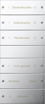 2136610 Gira Комплект клавиш, 6 шт. (3+3). ГРАВИРОВКА