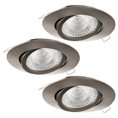 Eglo 95359 Комплект светодиод. встраив. светильников TEDO пошагово димм., 3х5W(GU10), ?80, алюминий, нике