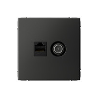 GAL001489 - ARTGALLERY РОЗЕТКА двойная ТВ + компьютерная RJ45, кат. 5Е, БАЗАЛЬТ, Systeme Electric