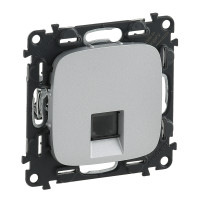 Legrand Valena ALLURE.Телефонная розетка RJ11 одиночная.С лицевой панелью.Алюминий, 753938 Legrand Valena ALLURE.Телефонная розетка RJ11 одиночная.С лицевой панелью.Алюминий, 753938