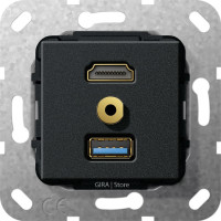 568010 Gira Разъем HDMI,USB3.0A,M гнездо