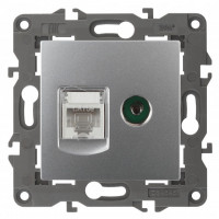 ЭРА 14-3110-03 Elegance Алюминий Розетка двойная RJ45+TV