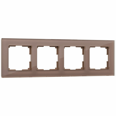 Werkel W0041142/ Рамка на 4 поста Favorit (латте, стекло), a058821