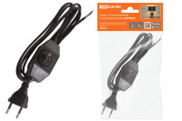 Шнур с плоской вилкой и светорегулятором ШУ05С2 (200Вт, RL) ШВВП 2х0,75мм2 2м. черный TDM Electric, SQ1305-0052 Шнур с плоской вилкой и светорегулятором ШУ05С2 (200Вт, RL) ШВВП 2х0,75мм2 2м. черный TDM Electric, SQ1305-0052