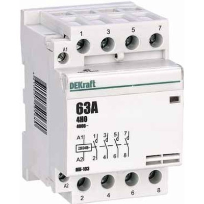 Модульный контактор 4НО 63А 230В МК-103 DEKraft