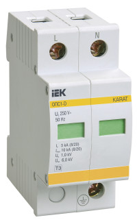 KARAT ОПС1-D УЗИП 2P In=5кА Un=230В Im=10кА IEK, MOP20-2-D