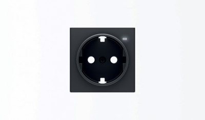 8588.8 NS - Накладка для розетки SCHUKO с линзой для контрольной подсветки, серия SKY, цвет чёрный барх. - 2CLA858880A1501