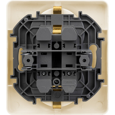 Legrand Розетка двойная с заземлением - Legrand Inspiria - без шторок в сборе 16А 250В винтовые зажимы - слоновая кость, 673751