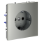 Розетка встраиваемая VOLTUM S70 с заземлением 16А, (сталь), VLS040105