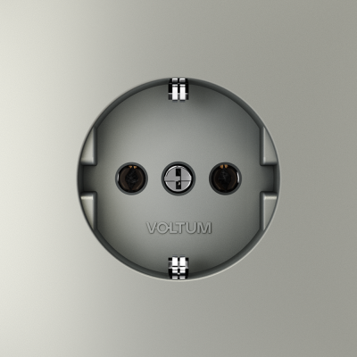 Розетка встраиваемая VOLTUM S70 с заземлением 16А, (сталь), VLS040105