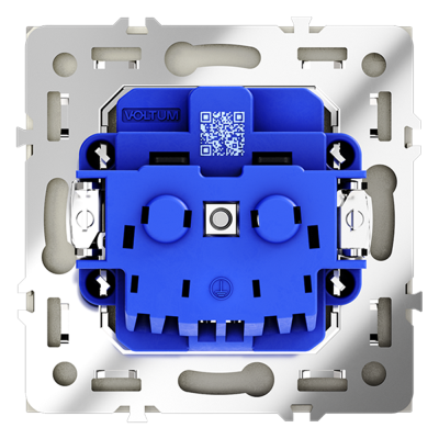 Розетка встраиваемая VOLTUM S70 с заземлением 16А, (сталь), VLS040105