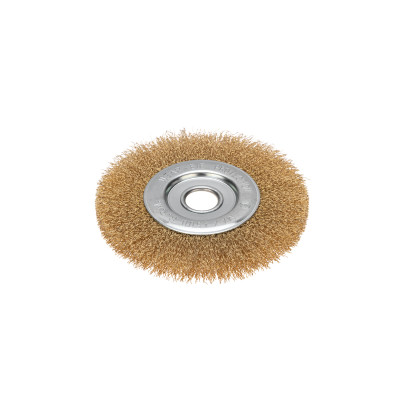 Щетка дисковая для УШМ, витая латунированная проволока, 150мм, отв. 22,23мм KRANZ, KR-91-1232