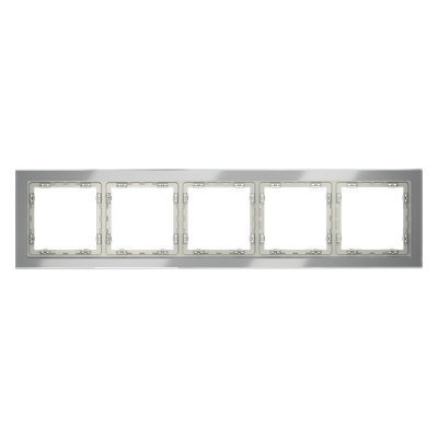 Рамка стеклянная VOLTUM S70 на 5 постов, (сталь, стекло), VLS110505