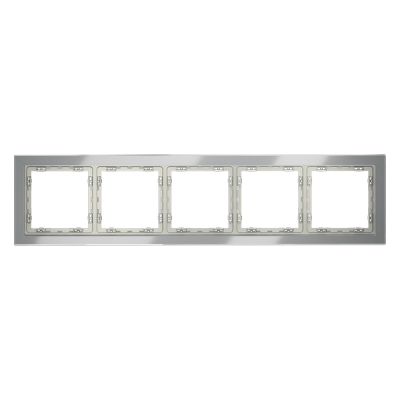 Рамка стеклянная VOLTUM S70 на 5 постов, (сталь, стекло), VLS110505