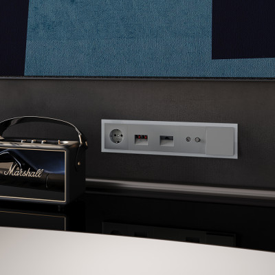 Рамка стеклянная VOLTUM S70 на 5 постов, (сталь, стекло), VLS110505