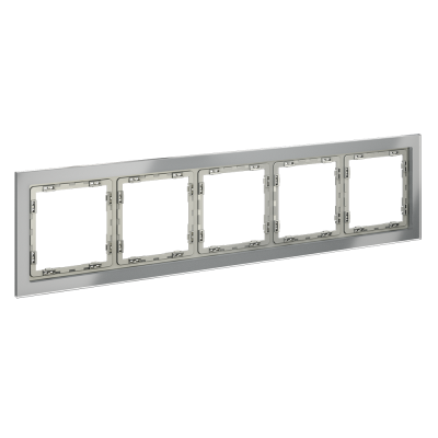 Рамка стеклянная VOLTUM S70 на 5 постов, (сталь, стекло), VLS110505