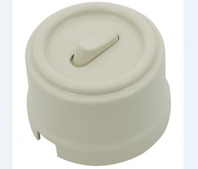 Bironi Выключатель 1-кл., пластик, цвет Слоновая кость (клавишный), B1-220-211