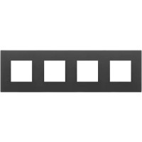 Vimar Накладка на Eikon Exe на 8 модулей (2+2+2+2) расстояние между центрами 71мм, черная матовая, 22669.73