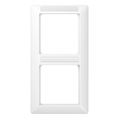 рамка 2-кратная вертикальная с полем для надписи белая, AS582BFINAWW