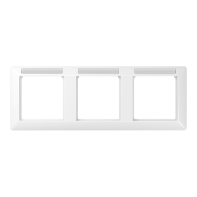 Рамка 3-кратная горизонтальная с полем для надписи белая, AS5830BFINAWW