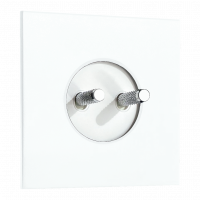 Выключатель 2-клавишный, тумблерный, FEDE Twenty,  цвет Matt White