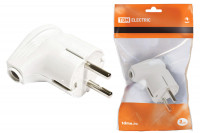 Вилка угловая с/з белая 16А 250В TDM Electric, SQ1806-0007