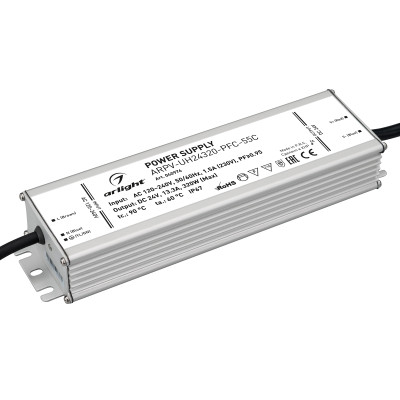 Блок питания ARPV-UH24320-PFC-55C (24V, 13.3A, 320W) (Arlight, IP67 Металл, 5 лет), 040976