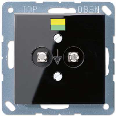 Розетка выравнивания потенциалов дюропласт черная, A565-2SW