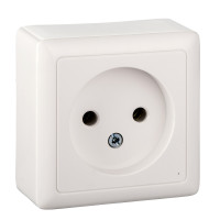 ХИТ О/У РОЗЕТКА без заземления без шторок ИЗОЛ.ПЛ 10А, 250В, БЕЛЫЙ. Россия