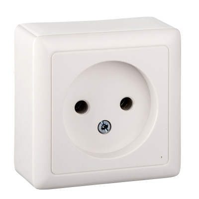 ХИТ О/У РОЗЕТКА без заземления без шторок ИЗОЛ.ПЛ 10А, 250В, БЕЛЫЙ. Россия