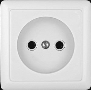 ХИТ О/У РОЗЕТКА без заземления без шторок ИЗОЛ.ПЛ 10А, 250В, БЕЛЫЙ. Россия