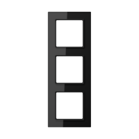 Рамка для вертикальной и горизонтальной установки, 3 поста; стекло; черный; A CREATION, AC583GLSW