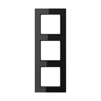 Рамка для вертикальной и горизонтальной установки, 3 поста; стекло; черный; A CREATION, AC583GLSW