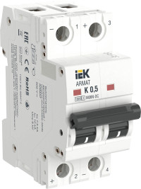 ARMAT Автоматический выключатель M06N-DC 2P K 0,5А IEK, AR-M06N-2-K0D5DC