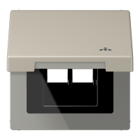 Накладка и крышка для двойных UAE розеток с символом "сеть"; металл; нержавеющая сталь, ES2990KLLAN