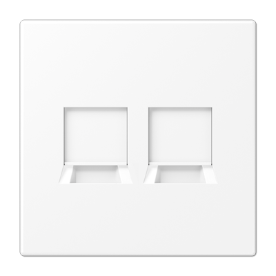 Плата (фиксация защёлкиванием) для двух модулей; термопласт; белый матовый, LS1969-25WEWWM