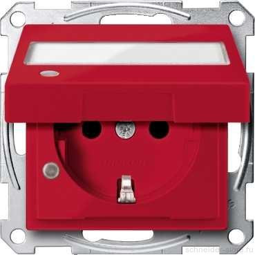 SM Розетка со шторк. и крышкой 2К+З 16А 250В~ IP44, антрацит