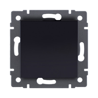 Выключатель 1-клавишный проходной 10А/250В, изогнутый, черный Kollinger REA-R-003BK для Aspekt, Eleganz, Reflex