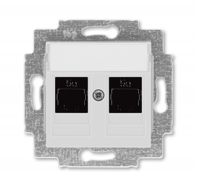 5014H-A51018 16W - Розетка информационная ABB Levit двойная 2хRJ45 категория 5e серый - 2CHH295118A6016
