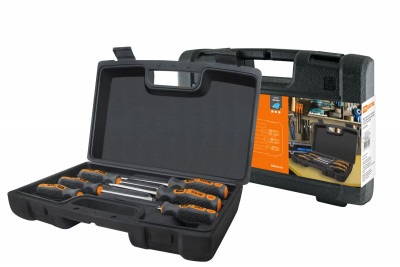 Набор отверток 6 шт.: SL:3x75;5x100;6x100, PH:0х75;1x100;2x100 (пласт. чемодан), CR-V "Алмаз" TDM Electric, SQ1013-0205