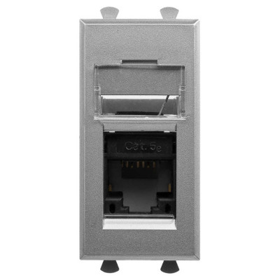 4404461 - ДКС Компьютерная розетка RJ-45 модульная, кат.5е, "Avanti", "Закаленная сталь", 1 модуль