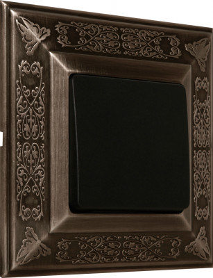 Fede Выключатель 1-клавишный, цвет черный - Antique Silver, серия Granada