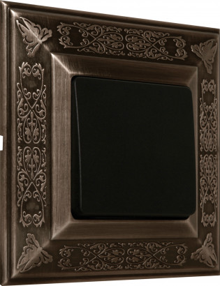 Fede Выключатель 1-клавишный, цвет черный - Antique Silver, серия Granada