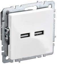 BRITE Роз. USB A+A 3,1А РЮ10-1-БрБ бел. IEK, BR-U21-D31-K01